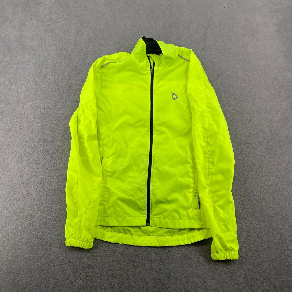 Baleaf Mens Neon Yellow Cycling Jacket High Visibility Windbreaker Size S